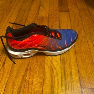 Blue, Orange,and black air max plus